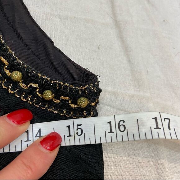 Vintage 60’s/70’s Union Made Black and Gold High‎ Neck Maxi Dress Size small - Picture 13 of 16